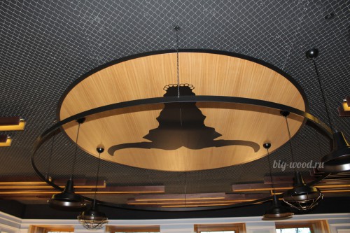 МДФ Панель для потолка из шпона ясеня с фигурным рисунком
