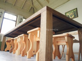 Большой деревянный стол из дуба для семьи 2 метра, под заказ в Магнитогорск
